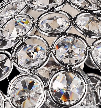 Spot muri edhe tavani Klara 1 Crystals, 1 llampë, krom me kristale, ngjyrë argjendi