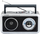 Radio portabele AM/FM, mono, me kufje, e zezë