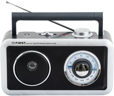 Radio portabele AM/FM, mono, me kufje, e zezë