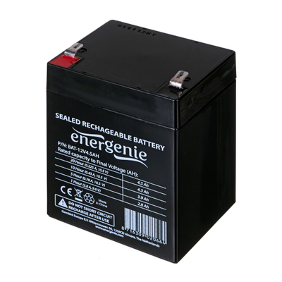 Bateri rikarikueshme Gembird BAT-12V4.5AH, 12V, 4.5Ah, e zezë