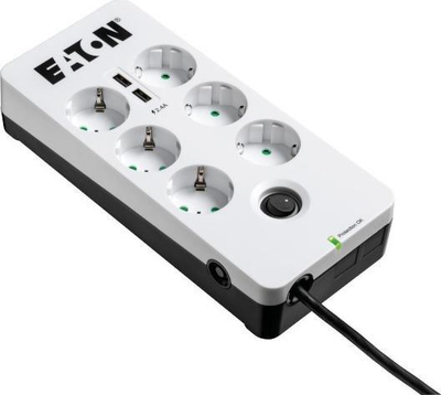 Prizë mbrojtëse Eaton Protection Box 6 USB DIN, 6 dalje Schuko, 2 porta USB, e bardhë