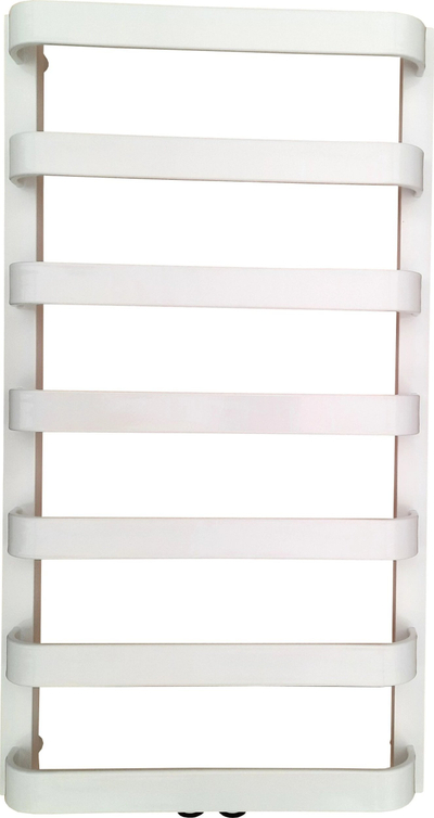 Radiator banjoje Hydroland DUO 670x540, lidhje qendrore, 438W, i bardhë
