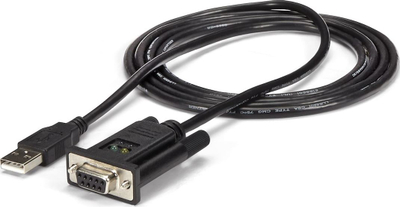 Kabllo adapter USB në Serial StarTech 1 port, RS232 DB9 Null Modem, 1.8m, e zezë