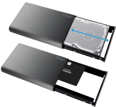 Надворешно куќиште Fantec DB ALU31, USB C 3.1, за HDD SSD 3.5", црна боја