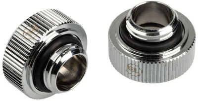 Përshtatës ftohje uji Bitspower Touchaqua, G1/4" mashkull në 16mm, set 2 copë, argjend