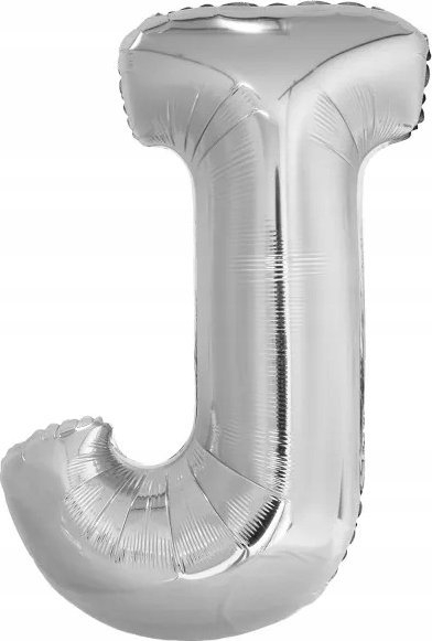 Balonë me shkronjën J, 86 cm, argjendtë