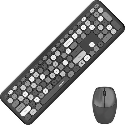 Set tastiere dhe mausi pa tel Mofii 666, 2.4GHz, 1200 DPI, i zi