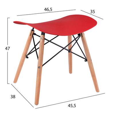 Stol Tonia 46,5×35×47 cm (HM0109.04), kuqe