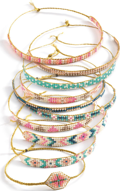 Set krijimi bizhuterish Djeco Tiny Beads, 12 byzylykë, për fëmijë