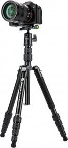 Tripod për kamerë Fotopro 58, alumin, kokë sferike, 8 kg, i zi