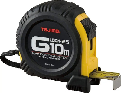 Metër matës Tajima LOCK 25 G7, 7 m, çelik, i verdhë e zi
