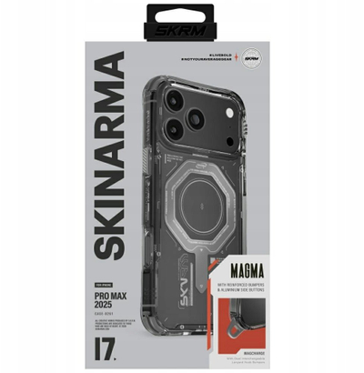 Kapak telefoni Skinarma Magma për iPhone 17 Pro Max, magnetik, grafit