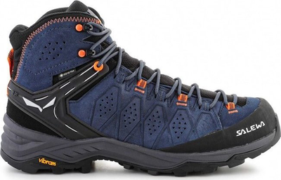 Këpucë malore Salewa Alp Trainer 2 Mid GTX për burra, me membranë Gore Tex, taban Vibram, blu