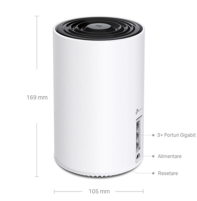 Sistem Mesh Wi-Fi TP-Link Deco XE75, AXE5400, Tri-Band, set 2 copë, i bardhë