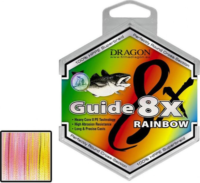 Fije për peshkim Dragon Fishing Guide 8X, 0.20mm, 250m, 17.20kg, shumëngjyrëshe