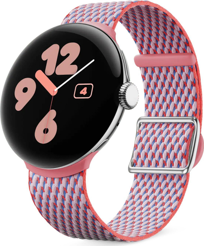 Ремен за Google Pixel Watch 3, 45mm, материјал текстил, розова Peony