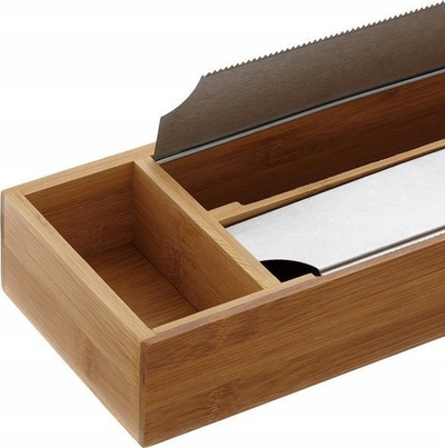 Dispenser letre alumini Kesper 58040-13, 2 në 1, dru bambuje, kafe