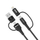 Kabllo karikimi Wozinsky WNBAA 4n1, USB-C USB-A Lightning, 60W 1m, e zezë