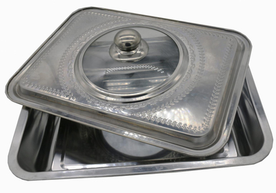 Tavë pjekjeje Vanora Home, 39 x 29 x 7 cm, çelik inox, argjend