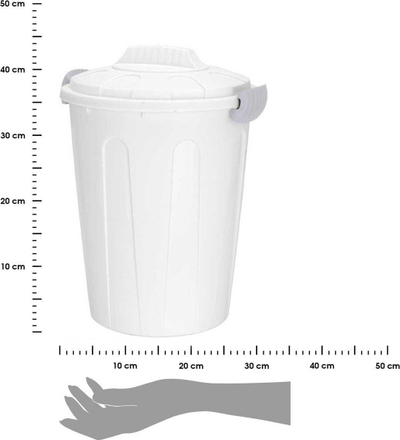 Kosh plehrash H&amp;S Decoration, 23L, plastik, i bardhë
