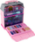 Set lodër kozmetike Leantoys Pink House, kuti grimi me aksesorë, rozë
