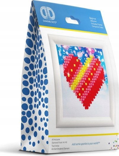 Set kreativ me mozaik DIAMOND DOTZ Patchwork Heart, mozaik diamantësh 3D, për fëmijë, shumëngjyrësh