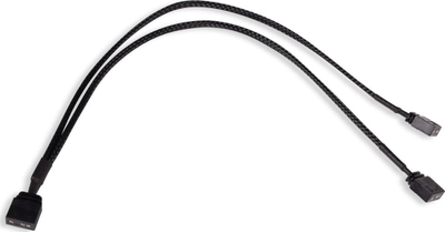 Kabllo Y-Splitter Alphacool 18705, ARGB 3-Pin në 2x 3-Pin, 30cm, e zezë