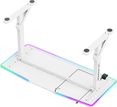 Tavolinë gaming ULTRADESK Iron Wei, skelet çeliku, drita LED, e zezë