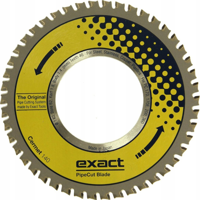 Teh rrethor Exact Cermet 180, 180mm, për çelik edhe inoks, i verdhë