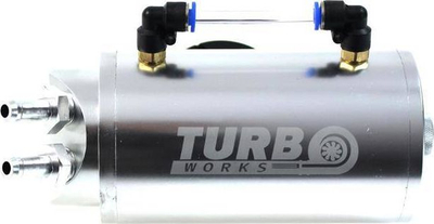 Depo vaji TurboWorks Oil Catch Tank, hyrje 10mm, alumin, argjendtë