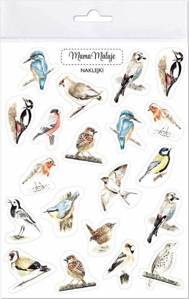 Sticker Mom Paints Birds, fletë 15x20 cm, shumëngjyrëshe