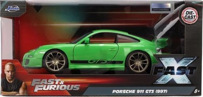 Model makine Jada Toys Fast &amp; Furious Porsche 911 GT3 2007, 1:24, metal, jeshile