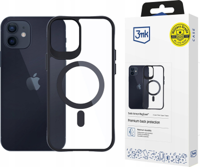 Маса за телефон 3mk Satin Armor MagCase, за iPhone 12 12 Pro, со MagSafe, проѕирна