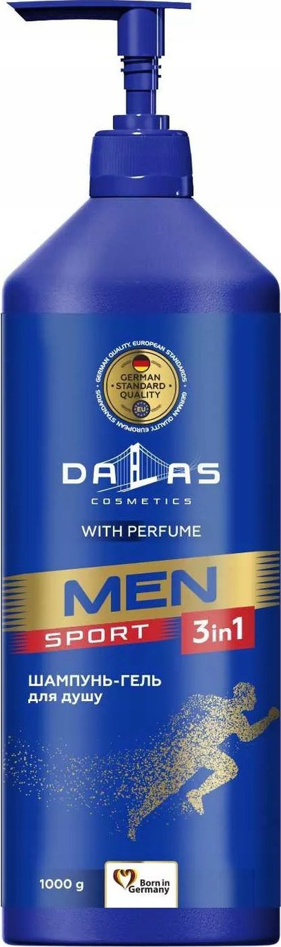 Xhel dushi Dallas Men Sport 3n1, 1000 g, për trup, fytyrë edhe flokë