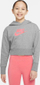 Bluza me kapuç Nike Sportswear Club Jr DC7210, për goca, gri e hapur