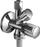 Valvulë e ujit Schell Comfort 035450699, 1/2"x3/8"x3/4", e argjendtë