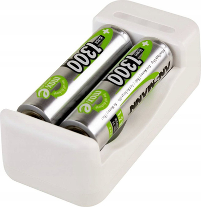 Karikues baterish Ansmann Basic II, NiMH NiCd, AA AAA, me 2 bateri AA 1300mAh