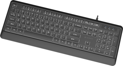 Tastiera Gembird KB-UML-04, USB-A/USB-C, e ndriçuar, e zezë