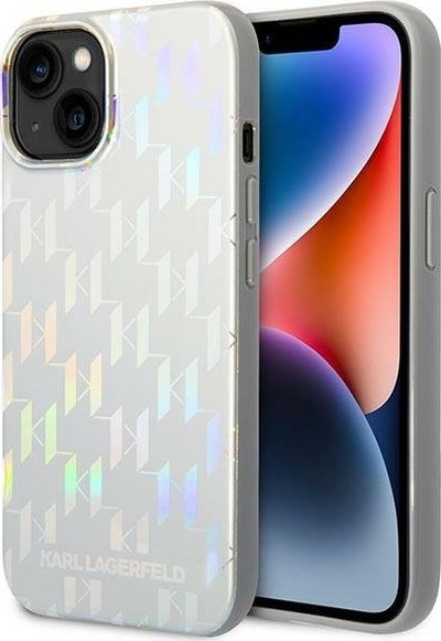 Mbulesë telefoni Karl Lagerfeld KLHCP14MLGMMSV3, për iPhone 14 Plus 6.7", TPU, argjendtë me efekt iridescent