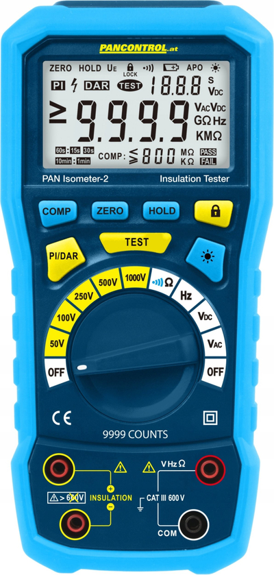 Matës izolimi digjital Lange Łukaszuk, 9999 counts, ekran LCD, blu