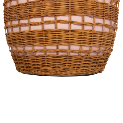 Tavolinë ndihmëse VILHENA HM18166, fiber cement, rattan, rozë natyrale