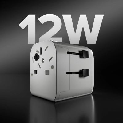 Adapter udhëtimi universal SBS Travel Adapter, 2x USB A 12W, 2500W, i bardhë