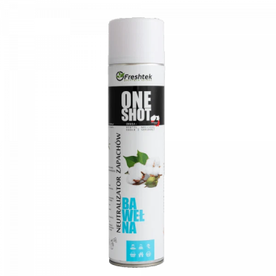 Spray neutralizues aromash Freshtek ONE SHOT Cotton, 600ml, aromë pambuku, i bardhë