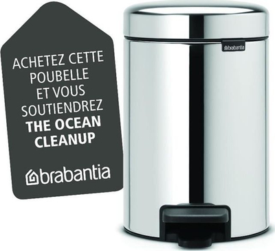 Kosh plehrash Brabantia NewIcon, 3L, me pedale, argjendtë