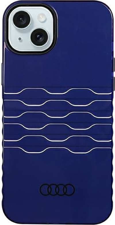 Куќиште Audi IML MagSafe за iPhone 15 Plus 14 Plus, заштитно, сино