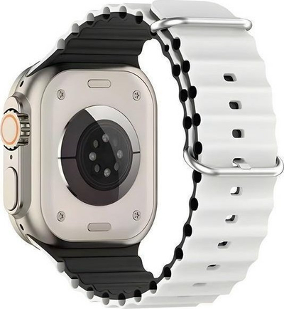 Rrip Beline për Apple Watch, silikon Waves, 42 44 45 49mm, bardh e zezë