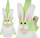 Figurë dekorative Saska Green Gnome Bunny, 20cm, për pranverë, jeshile me të bardhë