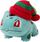 Peluç Pokemon Jazwares Bulbasaur për Krishtlindje, edicion festiv, jeshil me kapelë të kuqe
