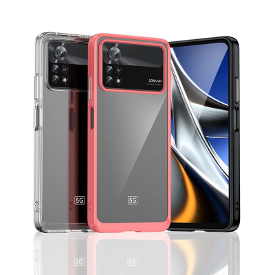 Mbrojtëse telefoni Hurtel Outer Space për Xiaomi Poco X4 Pro 5G, hibride TPU PC, transparente, blu