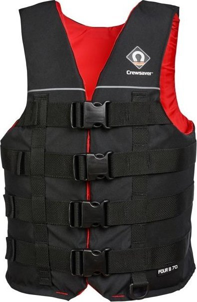 Jelek shpëtimi Crewsaver 2024 me katër shtrëngues, 70N, XL, i zi